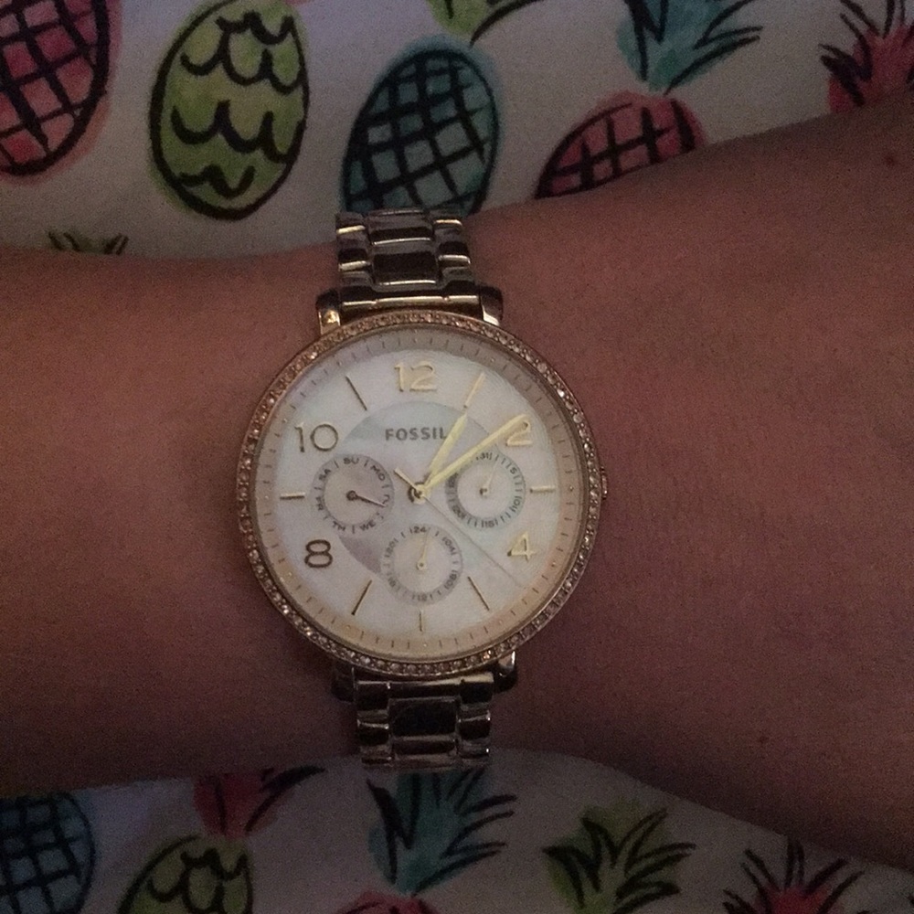 Gold Fossil watch